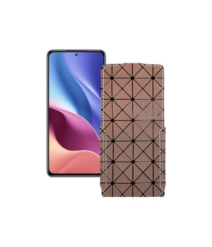 Чохол-фліп з екошкіри для телефону Xiaomi Redmi K40 2021 Коричневий ромб