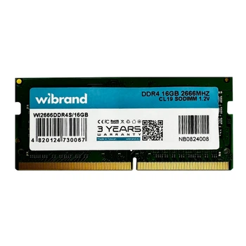 Оперативна пам'ять Wibrand DDR4 16 ГБ 2666 МГц CL19 SODIMM для ноутбука, чорний