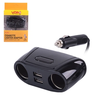 Розгалужувач прикурювача VOIN 2 виходу + 2USB 2100mA 12/24V SC-2079