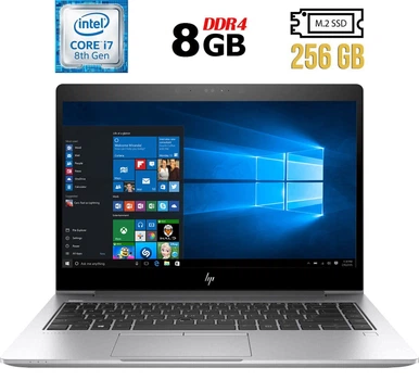 Ультрабук Б-класс HP EliteBook 840 G5 / 14" (1920x1080) IPS Touch / Intel Core i7-8650U (4 (8) ядра по 1.9 - 4.2 GHz) / 8 GB DDR4 / 256 GB SSD M.2 / Intel UHD Graphics 620 / WebCam / HDMI б/у