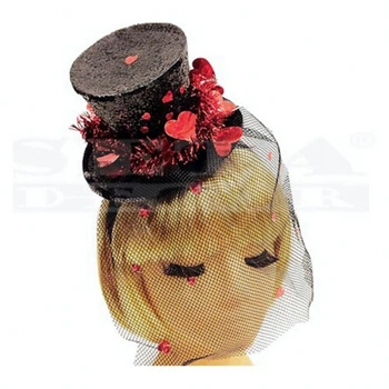 Шляпка Дита Фон Тиз с сердечками Seta Decor 11-159-Heart