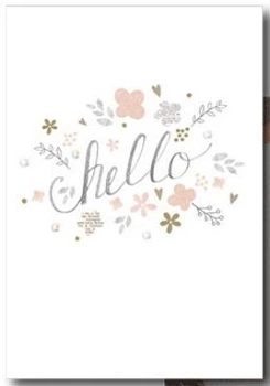 Мини открытка с аппликацией Hello 9,5х14 см