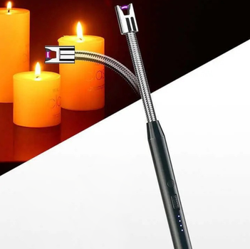 Электронная гибкая зажигалка USB импульсная для свечей и плиты