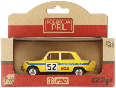 Металева модель Daffi PRL Fiat 125p Rally Yellow (5905422115774)