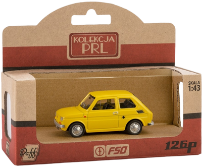 Металева модель Daffi PRL Fiat 126p Yellow (5905422115705)