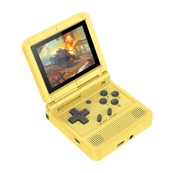 Портативная игровая приставка, портативная консоль, портативная приставка Powkiddy v90 (3 дюйма, 1020 мАч, 64GB, Type-C, два динамика, IPS-экран, более 2000 игр, yellow)
