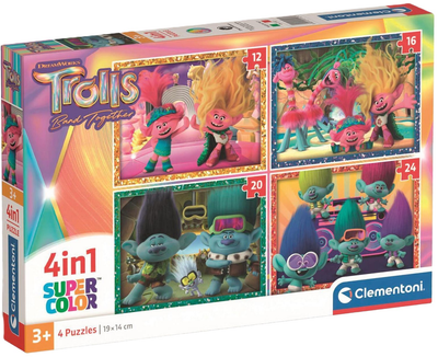 Puzzle Clementoni Super Kolor Trolls 3 4 w 1 (8005125215270)