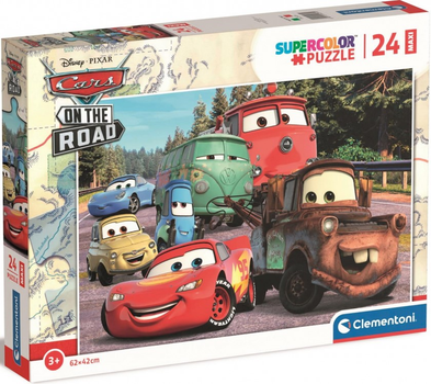 Puzzle Clementoni Maxi Super Kolor Cars On The Road 24 elementy (8005125242399)