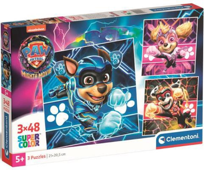 Puzzle Clementoni Super Kolor Paw Patrol The Mighty Movie 3 po 48 elementów (8005125253036)