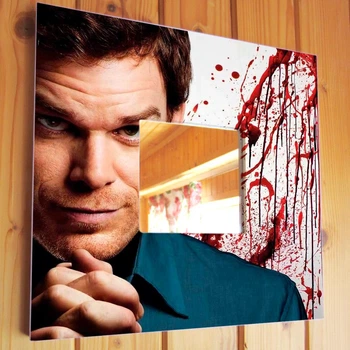Декоративное зеркало с фото "Сериал Декстер. Dexter" сувенир фанатам кино, декор интерьера дома, офиса, кафе, бара