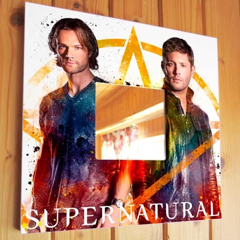 Декоративное зеркало "Сверхъестественное. Supernatural" герои сериала, сувенир фанатам тв , украшение интерьера