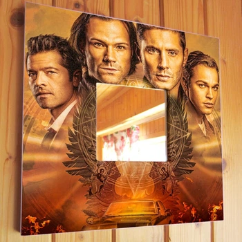 Зеркало с фото "Сверхъестественное. Supernatural" герои сериала, сувенир фанатам тв , украшение интерьера