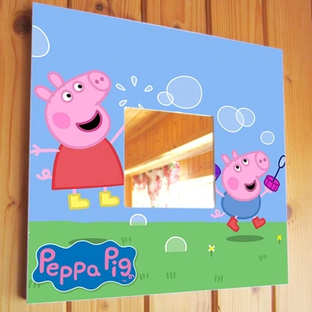 Декоративное зеркало "Свинка Пеппа. Peppa Pig" прикольный подарок ребенку, украшение для детской