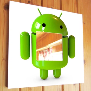 Зеркало "Логотип Android. Андроид" стильное дизайнерское украшение интерьера для спальни, дома, офиса, магазина
