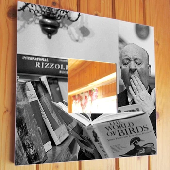 Декоративное зеркало "Альфред Хичкок. Alfred Hitchcock" подарок для любителей кино, украшение спальни, бара, клуба, кафе