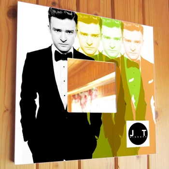 Декоративное зеркало "Певец Джастин Тимберлейк. Justin Timberlake" подарок для фанатов поп музыки, украшение в спальню, кафе