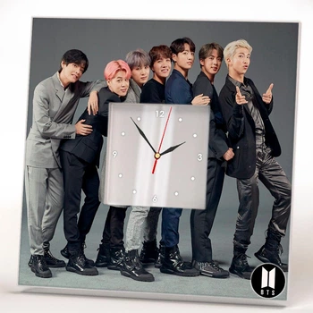Часы "Группа BTS" для фанатов K-pop музыки, музыкантов, декор украшение интерьера спальни, кафе, бар, клуб