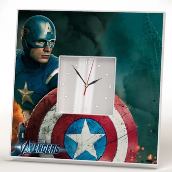Часы "Капитан Америка. Мстители. Avengers" для фанатов Марвел, подарок украшение в спальню, детскую комнату