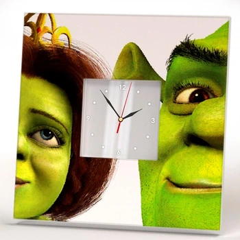 Стильные часы "Шрек. Shrek" герои любимого мультфильма, украшение для детской комнаты, спальни