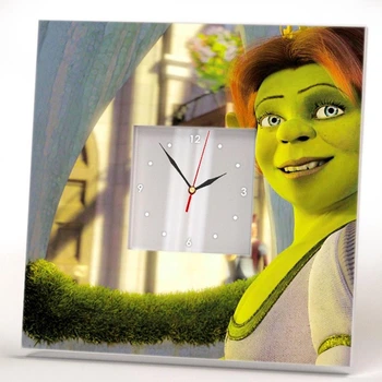 Стильные часы "Шрек. Фиона. Shrek" герои мультфильма, украшение для детской комнаты, спальни