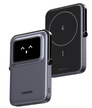 Магнитная батарея (повербанк) UGREEN 5000mAh Uno Magsafe Power Bank 20W Fast Charging TFT Display