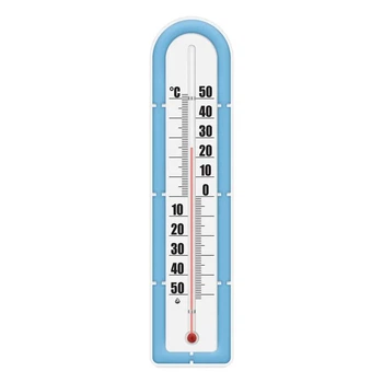 Термометр фасадный для улицы (от -50°C до +50°C) высота 29см голубой 300180