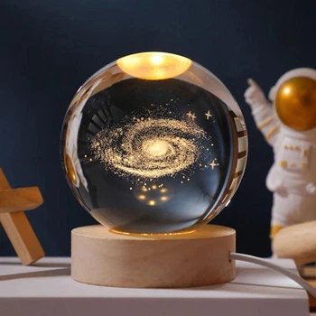 Декоративний 3D-нічник Галактика Кришталева куля USB
