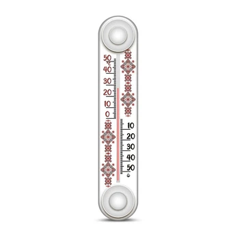 Термометр оконный -50 ° +50 °C высота 20.5 см рисунок Украинская вышиванка