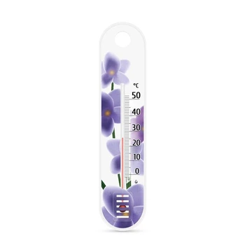 Термометр комнатный 19 см 0°C до +50°C рисунок Фиалка (СП 300185)