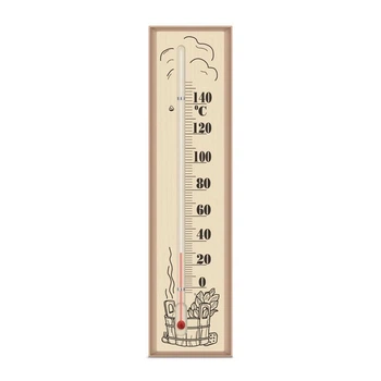 Термометр для сауны и бани деревянный (от 0°C до +140°C) высота 30см