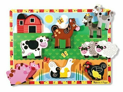 Puzzle Melissa & Doug drewniane Farma (0000772037235)