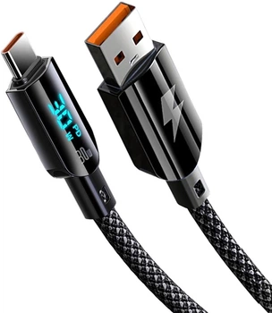 Кабель USB Gelius Screen GP-UCN008 USB-A to Type-C 30W 1.2 м Black (2099900992070)