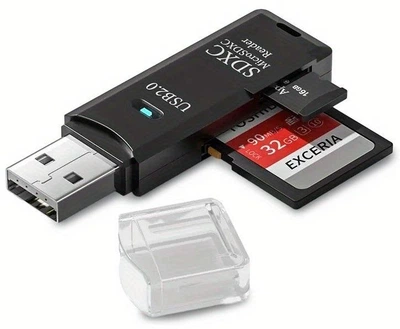 Кардридер SDXC USB 2.0 to TF+SD Dual Card Reader Чорний