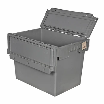 Ящик пластиковый с крышкой N6442 600х400х435 мм для хранения снаряжения Серый