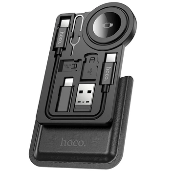 Зарядний бездротовий пристрій Hoco CW58 Multifunctional iWatch wireless магнітний для Apple Watch 1-9, SE/SE2, Ultra/Ultra2 Чорний