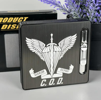 Портсигар для сигарет Focus на 20 шт компактный портсигар с зажигалкой USB Фокус (33613-1)