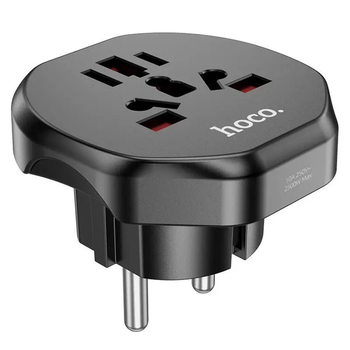 Сетевое зарядное устройство для HOCO AC6 Unimpeded universal conversion plug Black (6931474791511)