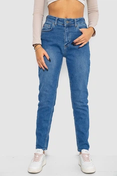 Джинсы женские Mom-fit стрейч, цвет синий, 244R1133, 27