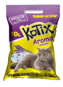 Силікагелевий наповнювач для котячого туалету Kotix Lavender з ароматом лаванди, 10 л
