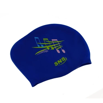 Шапочка для плавання для довгого волосся dark blue music SVN-1321