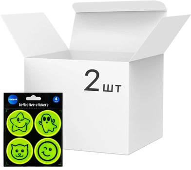 Набір світловідбивних наклейок Centrum Emoji 11x11 см 4 шт x 2 упаковки (803832) (2000998483623)