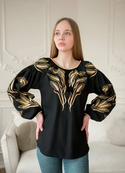 Жіноча вишиванка, блузка Vyshyvanka 46 "КОЛОСКИ", АРТ. 4636