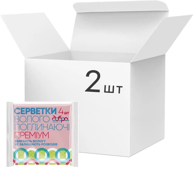 Упаковка серветок вологопоглинаючих Добра господарочка Преміум 2 пачки по 4 шт (4820086522373)