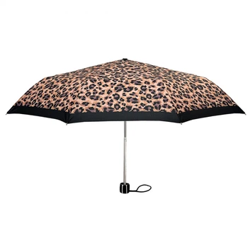Парасолька жіноча механічна Fulton Minilite-2 L354 Painted Leopard коричнева