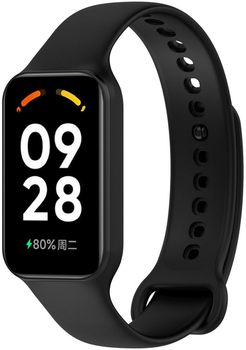 Ремінець силіконовий MRK для Mi Smart Band 8 Active / Redmi Smart Band 2 Чорний (mrk3767)