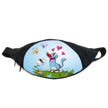 Поясная сумка бананка Огги и тараканы (GB- oggy and the cockroaches 08) Gear Bag черная