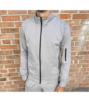 Чоловіча кофта на застібці без капюшона - HECTOR - 17321 - XXL - Сірий