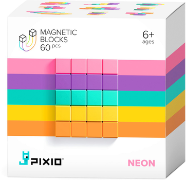 Конструктор магнітний Pixio Neon 60 деталей (4897105240501)