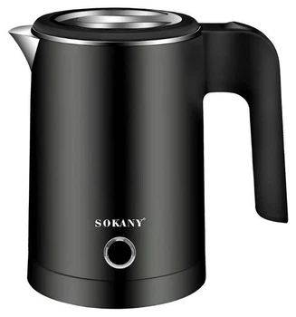 Дисковый электрический компактный мини чайник 0.5 л Sokany SK-SH-1077 600 вт Черный