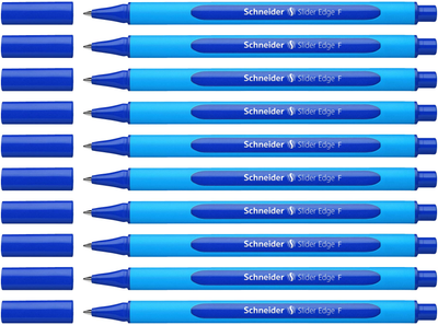 Zestaw długopisów kulkowych Schneider Slider Edge F Niebieski 10 szt (4004675075703)